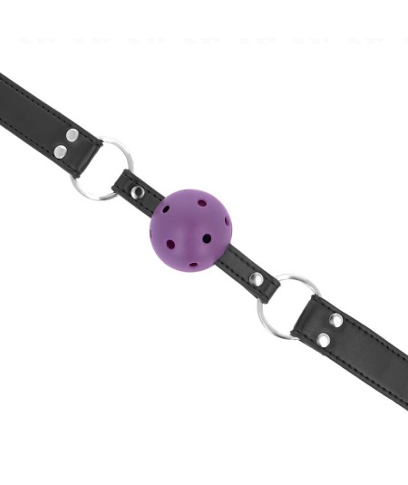 KINK - MORDAZA DE BOLA 4 CM TRANSPIRABLE CON DOBLE REMACHE MORADO 62 x 2.5 CM AJUSTABLE 42-58 CM