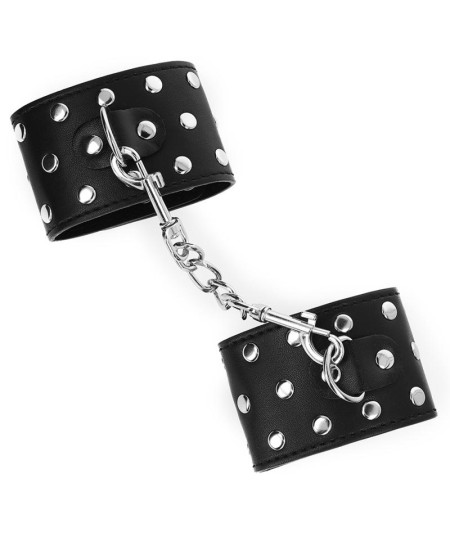 KINK - MUÑEQUERAS CON CIERRE A PRESIÓN LLENO DE TACHUELAS AJUSTABLE NEGRO 19-24 CM X 5.5 CM