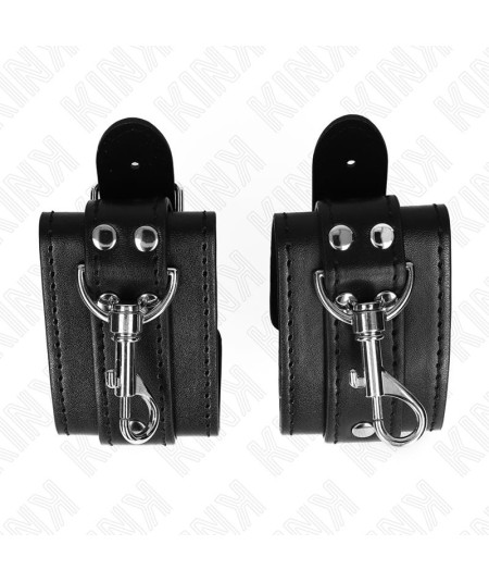 KINK - MUÑEQUERAS ESTILO MAZMORRA CON CERRADURA NEGRO AJUSTABLE 21-28 CM X 5.5 CM