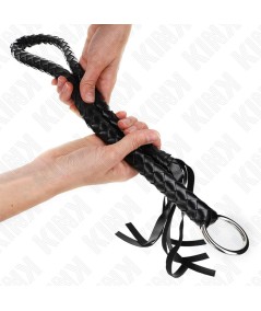 KINK - LÁTIGO DE SERPIENTE CON ANILLO DE MANO NEGRO 65 CM