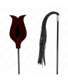 KINK - PLUMAS DE POLLO PARA COSQUILLAS CON FORMA CUERNO DE CRIADA NEGRO 36 CM