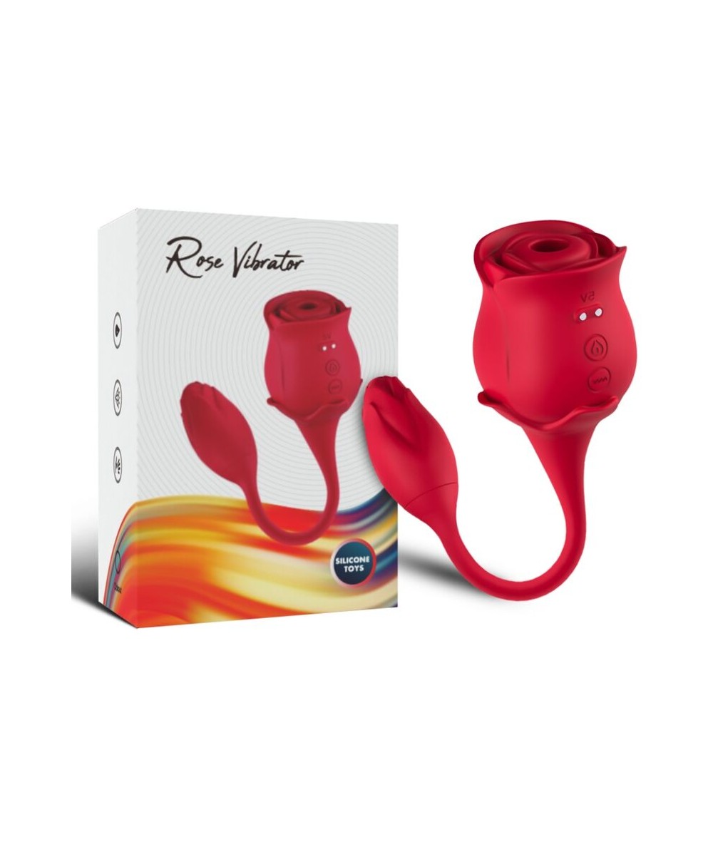 ARMONY - ROSA SUCCIONADOR DE CLITORIS & VIBRADOR 10 MODOS ROJO