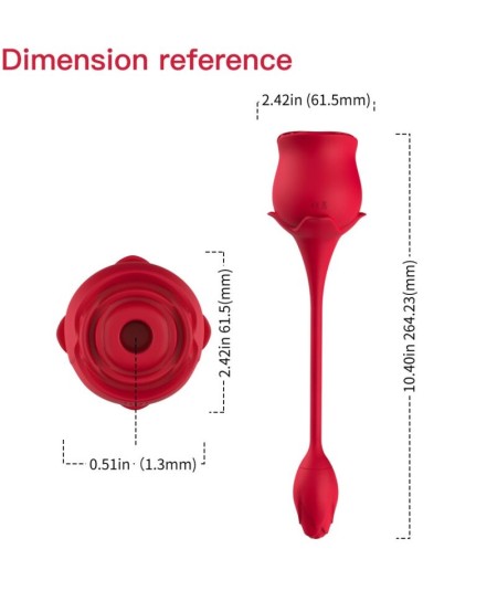 ARMONY - ROSA SUCCIONADOR DE CLITORIS & VIBRADOR 10 MODOS ROJO