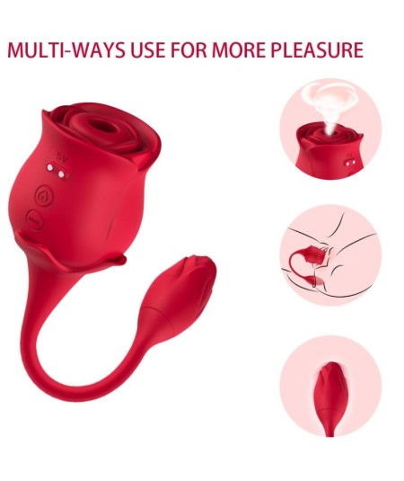 ARMONY - ROSA SUCCIONADOR DE CLITORIS & VIBRADOR 10 MODOS ROJO