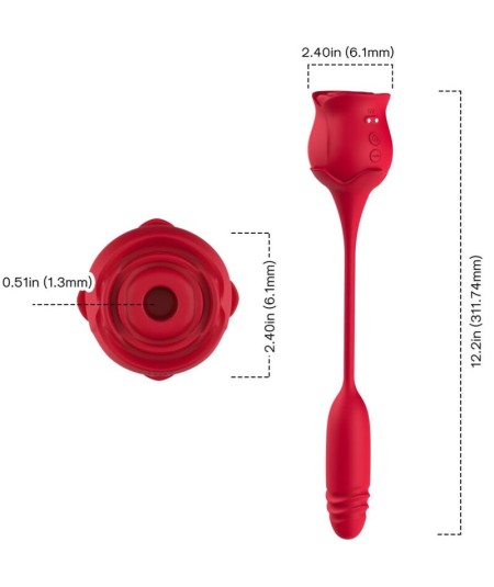 ARMONY - ROSEKNIGTH SUCCIONADOR CLITORIS & VIBRADOR ROJO