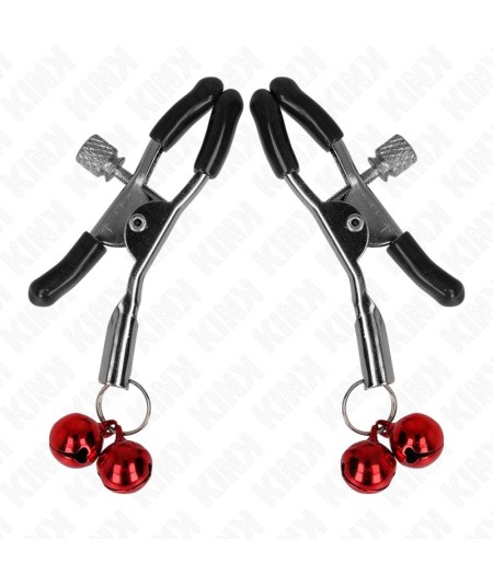 KINK - PINZAS PARA PEZONES CON DOBLE CAMPANILLA ROJO 6 CM