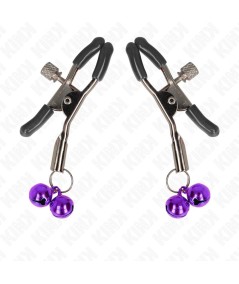 KINK - PINZAS PARA PEZONES CON DOBLE CAMPANILLA VIOLETA 6 CM