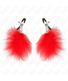 KINK - PINZAS PARA PEZONES CON PLUMA ROJO 7 CM