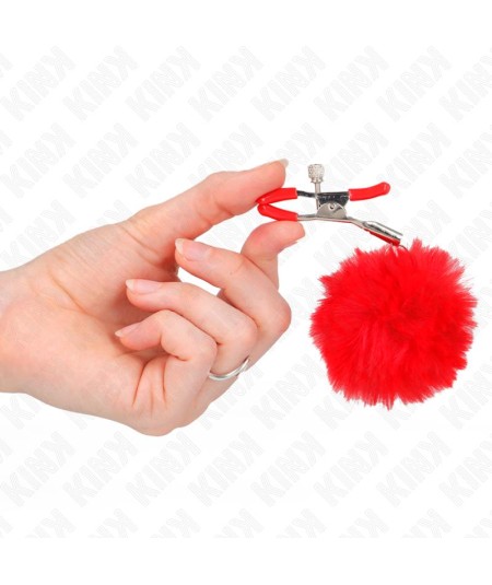 KINK - PINZAS PARA PEZONES CON POMPÓN ROJO 6 CM