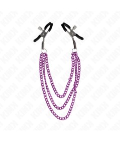 KINK - PINZAS PARA PEZONES CON TRIPLE CADENA VIOLETA 20/23/28 CM