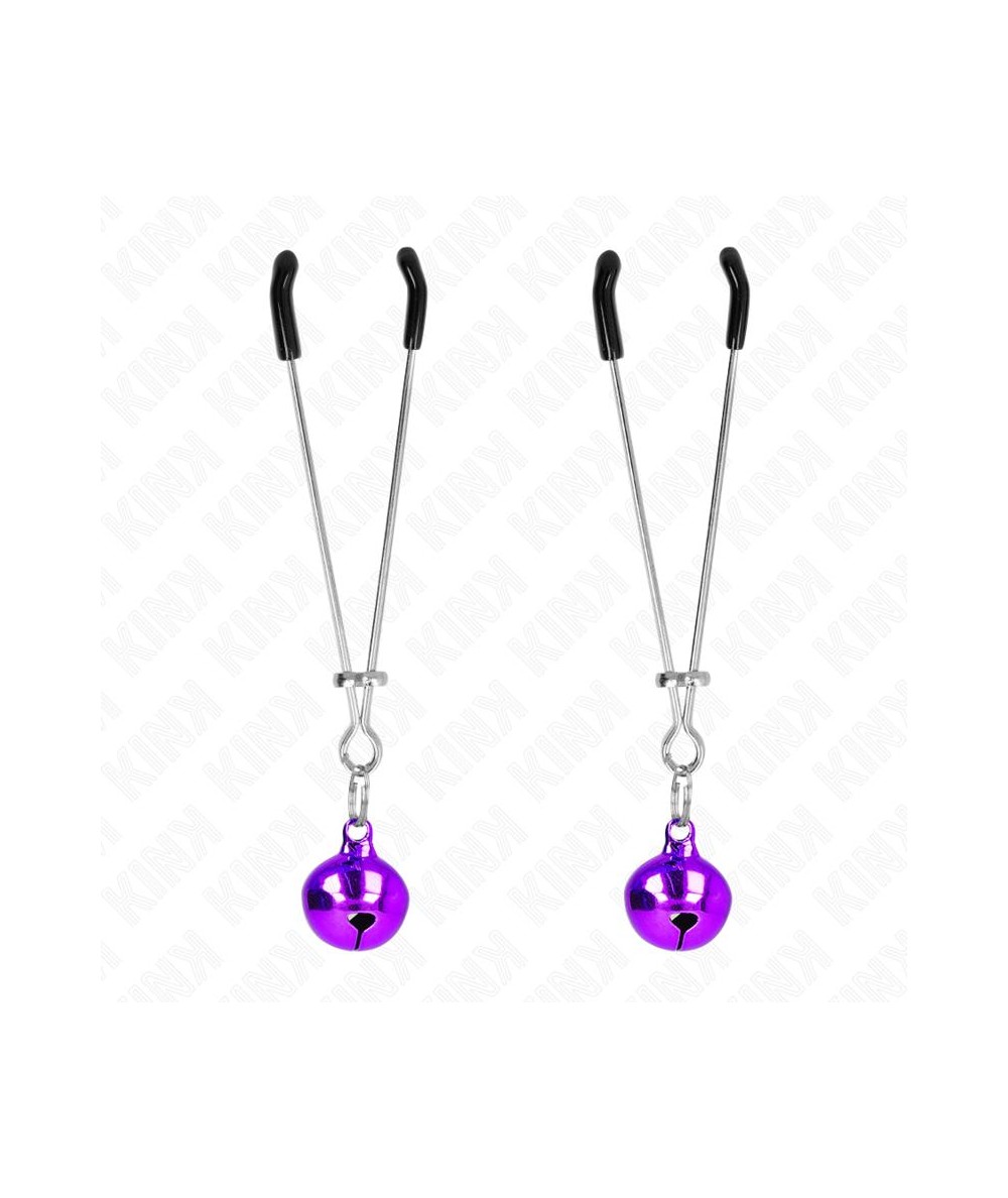 KINK - PINZAS PARA PEZONES FINA CON CASCABEL VIOLETA 7 CM