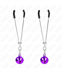 KINK - PINZAS PARA PEZONES FINA CON CASCABEL VIOLETA 7 CM