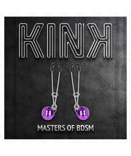 KINK - PINZAS PARA PEZONES FINA CON CASCABEL VIOLETA 7 CM