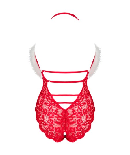 LIVCO CORSETTI FASHION - SANTAS LACE LADY BODY CROTCHLESS NAVIDEÑO S/M