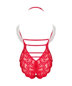 LIVCO CORSETTI FASHION - SANTAS LACE LADY BODY CROTCHLESS NAVIDEÑO S/M