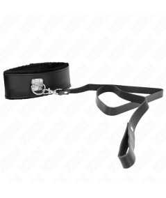 KINK - COLLAR CON CORREA 116 CM DE PIEL NEGRO AJUSTABLE 40-48 CM X 6 CM