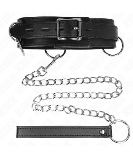 KINK - COLLAR CON CORREA 80 CM ESCLAVITUD 3 ANILLOS 53 X 5 CM