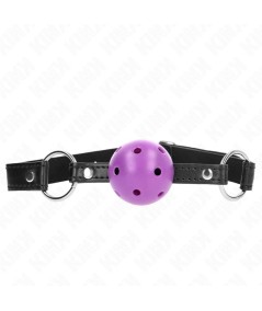 KINK - MORDAZA DE BOLA 4.5 CM MORADO DURA HUECA 63.5 X 2 CM