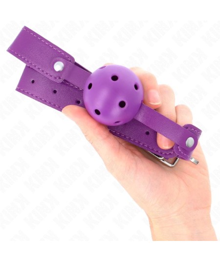 KINK - MORDAZA DE BOLA 4.5 CM TRANSPIRABLE MORADO 65 x 2.5 CM