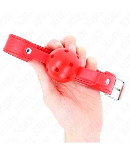 KINK - MORDAZA DE BOLA 4.5 CM TRANSPIRABLE ROJO 65 x 2.5 CM