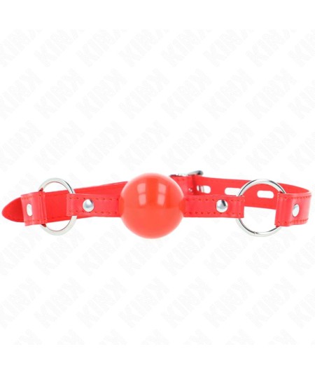 KINK - MORDAZA DE BOLA 4 CM TPE CON CANDADO ROJO 60 x 2 CM