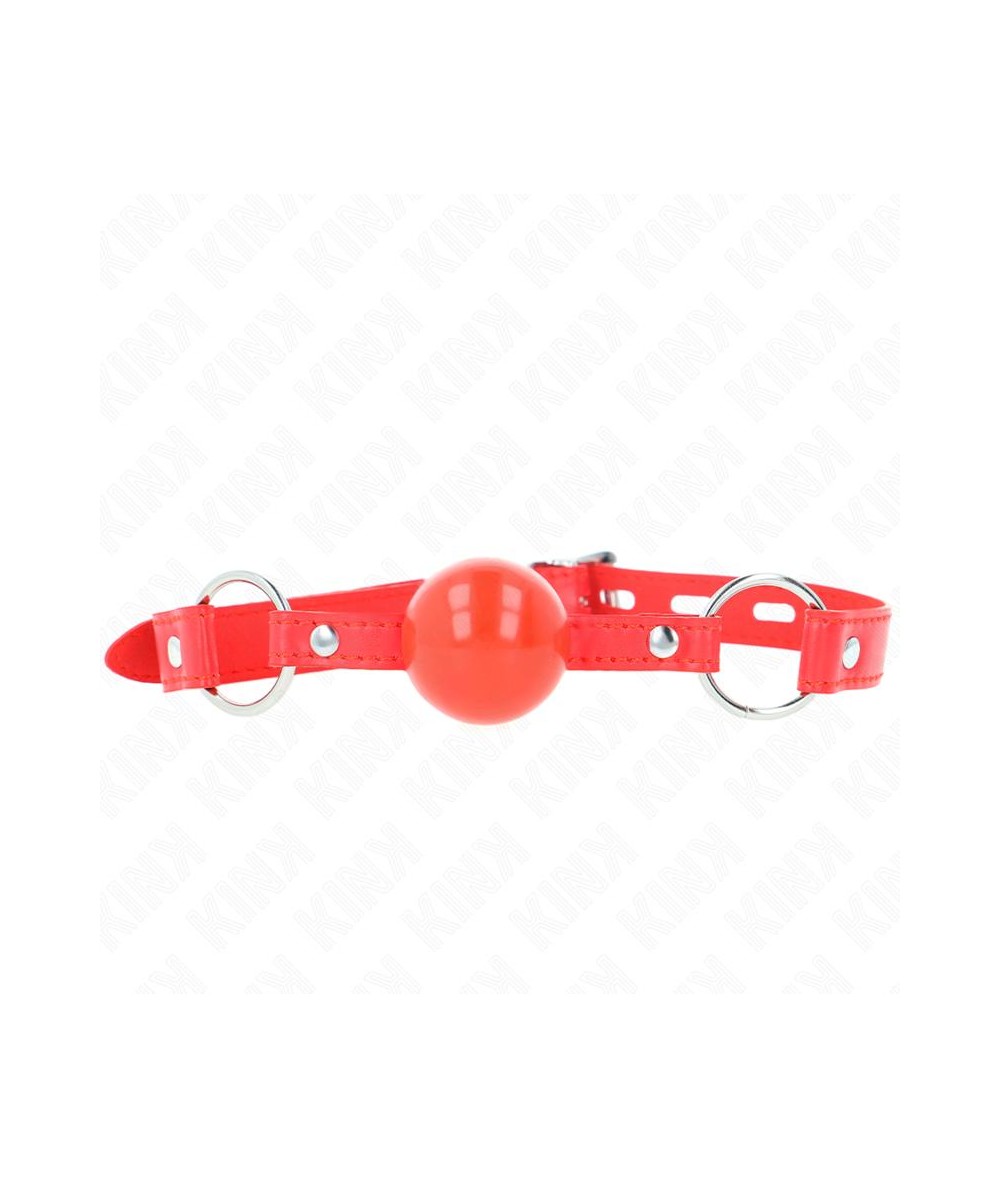 KINK - MORDAZA DE BOLA 4 CM TPE CON CANDADO ROJO 60 x 2 CM