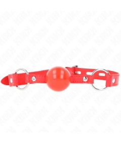 KINK - MORDAZA DE BOLA 4 CM TPE CON CANDADO ROJO 60 x 2 CM