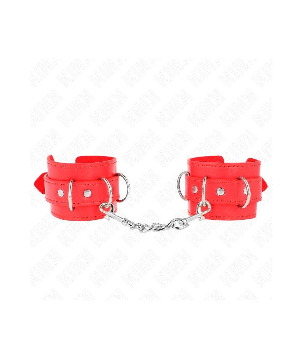 KINK - MUÑEQUERAS CON 3 ANILLAS EN D AJUSTABLE ROJO 17.5-25 CM X 6 CM