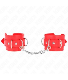 KINK - MUÑEQUERAS CON 3 ANILLAS EN D AJUSTABLE ROJO 17.5-25 CM X 6 CM