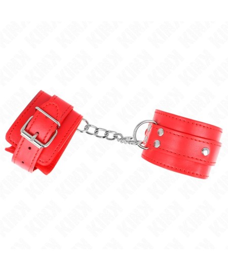 KINK - MUÑEQUERAS CON 3 ANILLAS EN D AJUSTABLE ROJO 17.5-25 CM X 6 CM