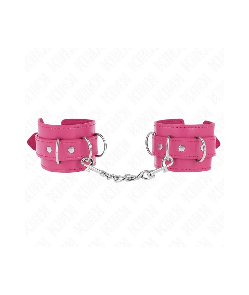 KINK - MUÑEQUERAS CON 3 ANILLAS EN D AJUSTABLE ROSA 17.5-25 CM X 6 CM