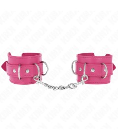 KINK - MUÑEQUERAS CON 3 ANILLAS EN D AJUSTABLE ROSA 17.5-25 CM X 6 CM