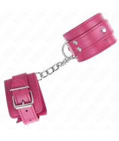 KINK - MUÑEQUERAS CON 3 ANILLAS EN D AJUSTABLE ROSA 17.5-25 CM X 6 CM