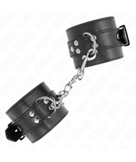 KINK - MUÑEQUERAS NEGRO CON CORREA NEGRO AJUSTABLE 17-28 CM X 6 CM