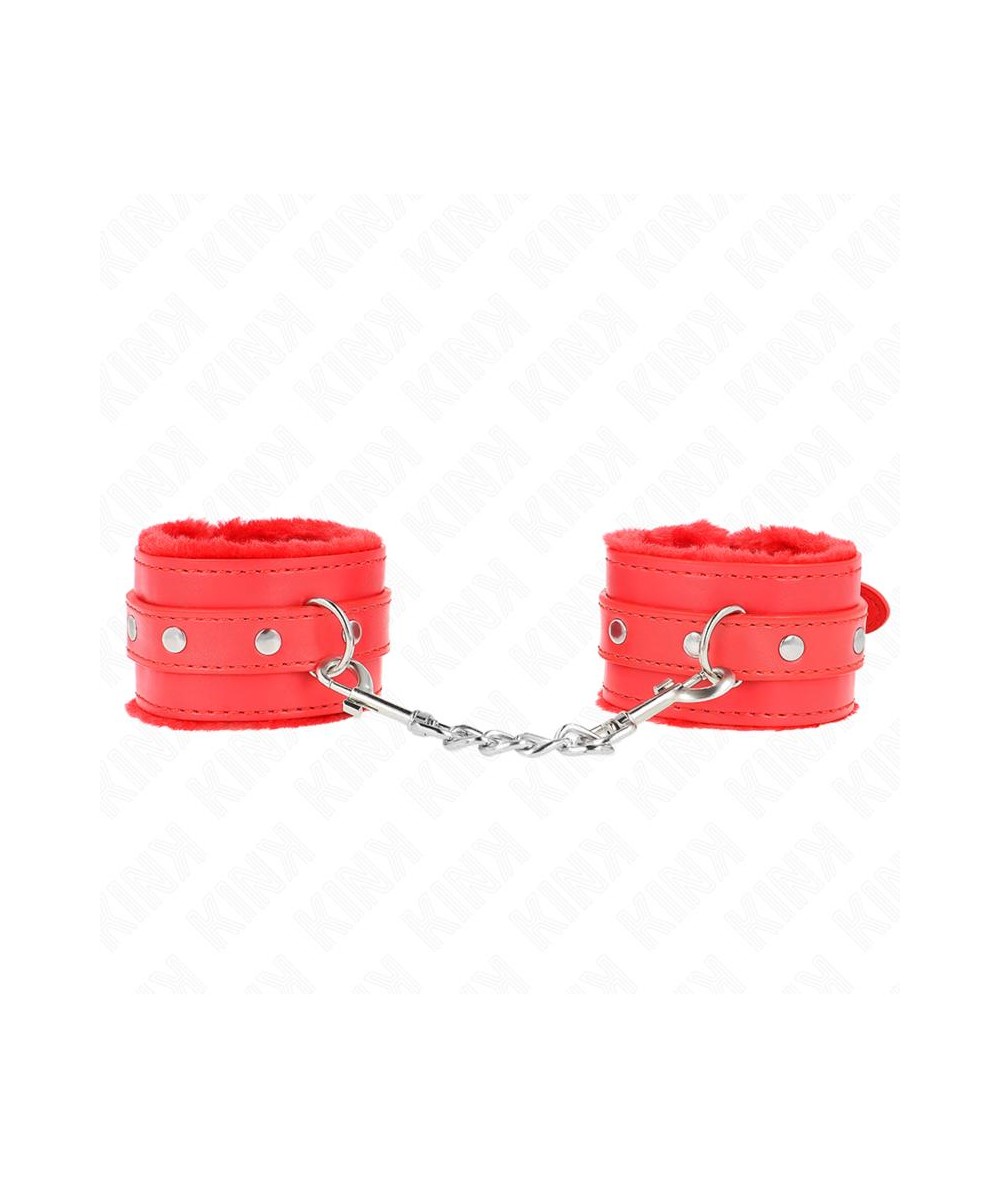 KINK - MUÑEQUERAS FORRADAS PREMIUM ROJO CON CORREA ROJO AJUSTABLE 17-29 CM X 6 CM