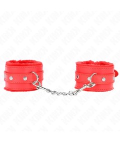 KINK - MUÑEQUERAS FORRADAS PREMIUM ROJO CON CORREA ROJO AJUSTABLE 17-29 CM X 6 CM