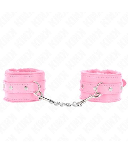 KINK - MUÑEQUERAS FORRADAS PREMIUM ROSA CON CORREA ROSA AJUSTABLE 17-29 CM X 6 CM