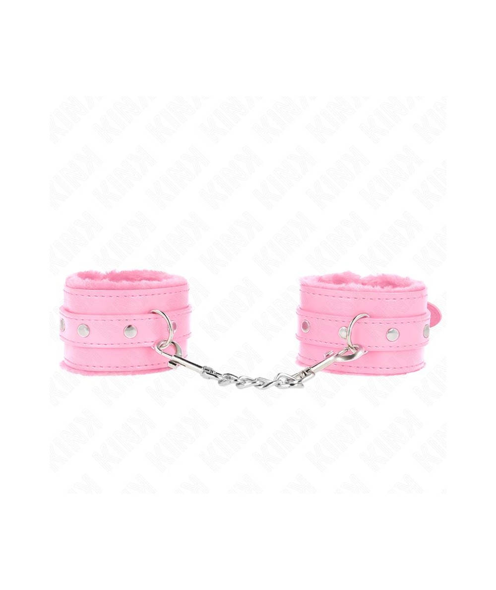 KINK - MUÑEQUERAS FORRADAS PREMIUM ROSA CON CORREA ROSA AJUSTABLE 17-29 CM X 6 CM