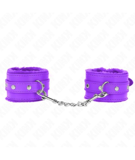 KINK - MUÑEQUERAS FORRADAS PREMIUM VIOLETA CON CORREA VIOLETA AJUSTABLE 17-29 CM X 6 CM