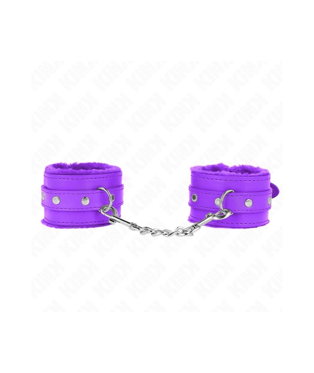 KINK - MUÑEQUERAS FORRADAS PREMIUM VIOLETA CON CORREA VIOLETA AJUSTABLE 17-29 CM X 6 CM