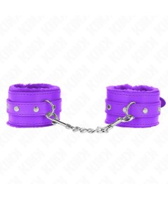 KINK - MUÑEQUERAS FORRADAS PREMIUM VIOLETA CON CORREA VIOLETA AJUSTABLE 17-29 CM X 6 CM