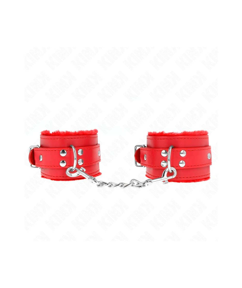 KINK - MUÑEQUERAS FORRADAS ROJO CON CORREA ROJO AJUSTABLE 20-29 CM X 5.5 CM