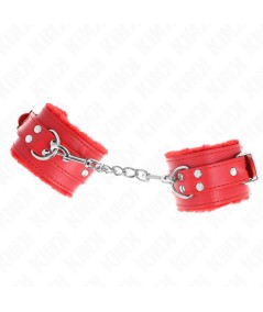 KINK - MUÑEQUERAS FORRADAS ROJO CON CORREA ROJO AJUSTABLE 20-29 CM X 5.5 CM