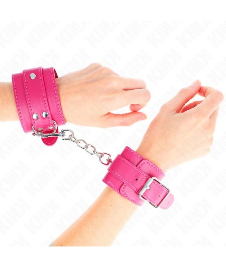 KINK - MUÑEQUERAS FUCSIA CON DETALLES EN FUCSIA AJUSTABLE 20-28 CM X 5.5 CM