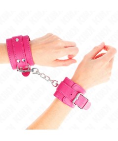 KINK - MUÑEQUERAS FUCSIA CON DETALLES EN FUCSIA AJUSTABLE 20-28 CM X 5.5 CM