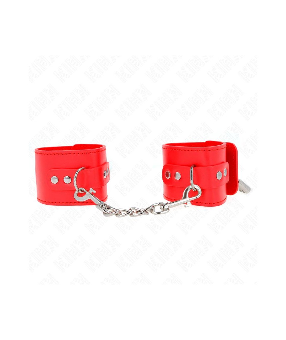 KINK - MUÑEQUERAS CON CIERRE CANDADO ROJO AJUSTABLE 16-23 CM X 5.5 CM