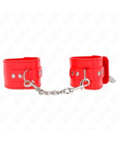 KINK - MUÑEQUERAS CON CIERRE CANDADO ROJO AJUSTABLE 16-23 CM X 5.5 CM