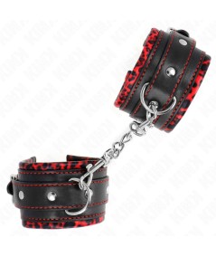 KINK - MUÑEQUERAS FORRADAS ROJO / NEGRO AJUSTABLE 17-29 CM X 6 CM