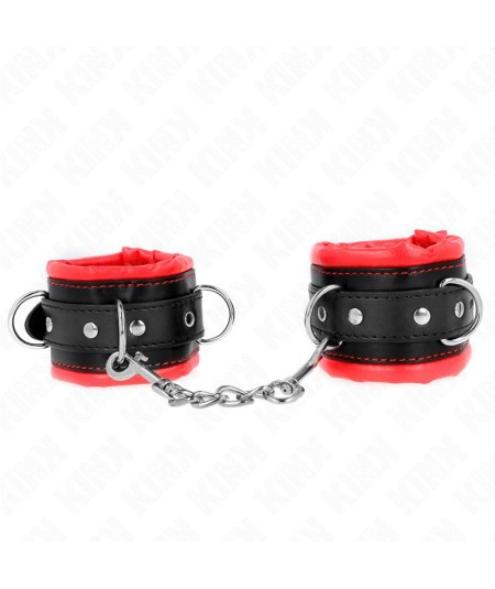 KINK - MUÑEQUERAS ESTILO HEAVY FORRO ROJO AJUSTABLE 20-30 CM X 6 CM