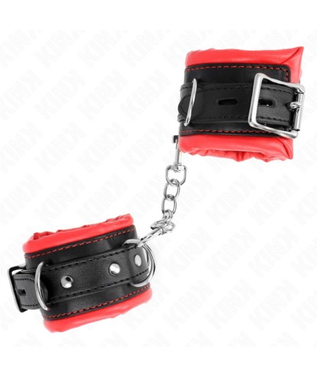 KINK - MUÑEQUERAS ESTILO HEAVY FORRO ROJO AJUSTABLE 20-30 CM X 6 CM